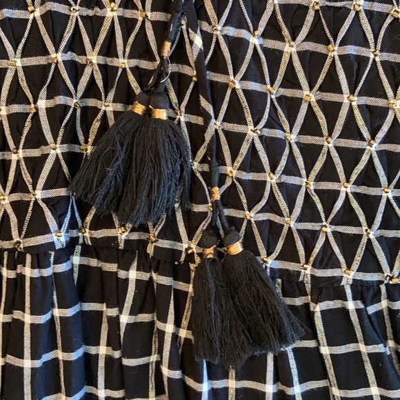 Tularosa Gingham Dress with Gold Details - Picture 3 of 7